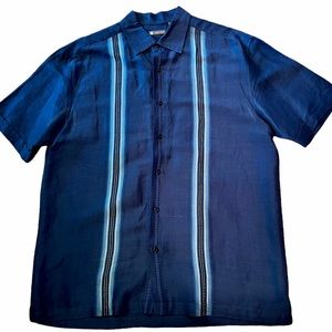 Centro Linen blend button down shirt L